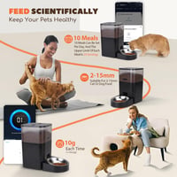 Nobleza WiFi Automata Kisállat Etető 4,2L - Kutyáknak és Macskáknak, Időzítővel, Hangrögzítéssel, 1-10 Adagolás, Rozsdamentes Tál, Fekete 2