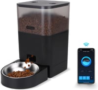 Nobleza WiFi Automata Kisállat Etető 4,2L - Kutyáknak és Macskáknak, Időzítővel, Hangrögzítéssel, 1-10 Adagolás, Rozsdamentes Tál, Fekete 1