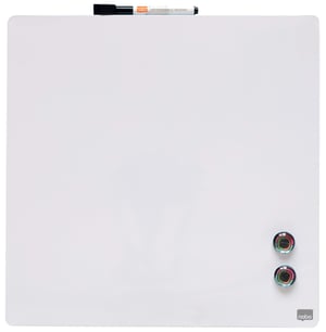 Mini tablă magnetică Nobo 1903802, fără ramă, ștergere uscată, montare pe perete, pentru acasă și birou, 360x360 mm, alb