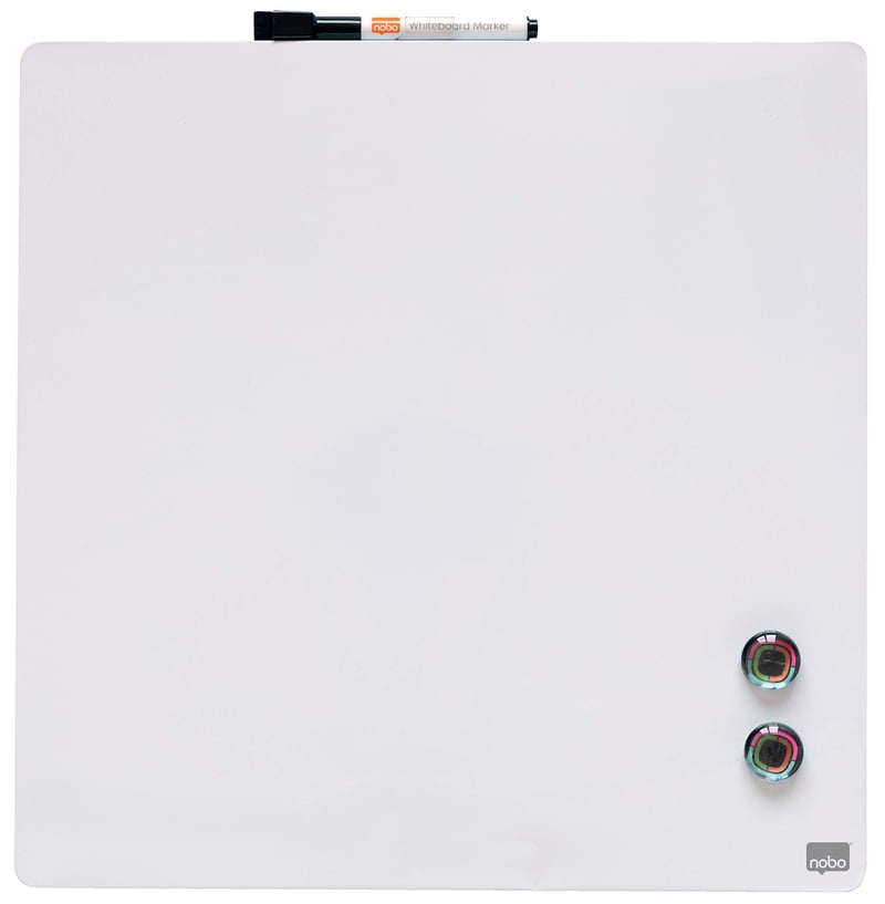 Nobo 1903802 mini magnetická tabuľa bez rámu, stierateľná za sucha, na montáž na stenu, pre domáce a kancelárske použitie, 360x360 mm, biela