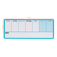 Mini tablă magnetică săptămânală Nobo, 360x140 mm, albastră, pentru scriere cu marker șters uscat, montabilă pe perete, cu suport de pix integrat, marker și magneți, 1904047 3