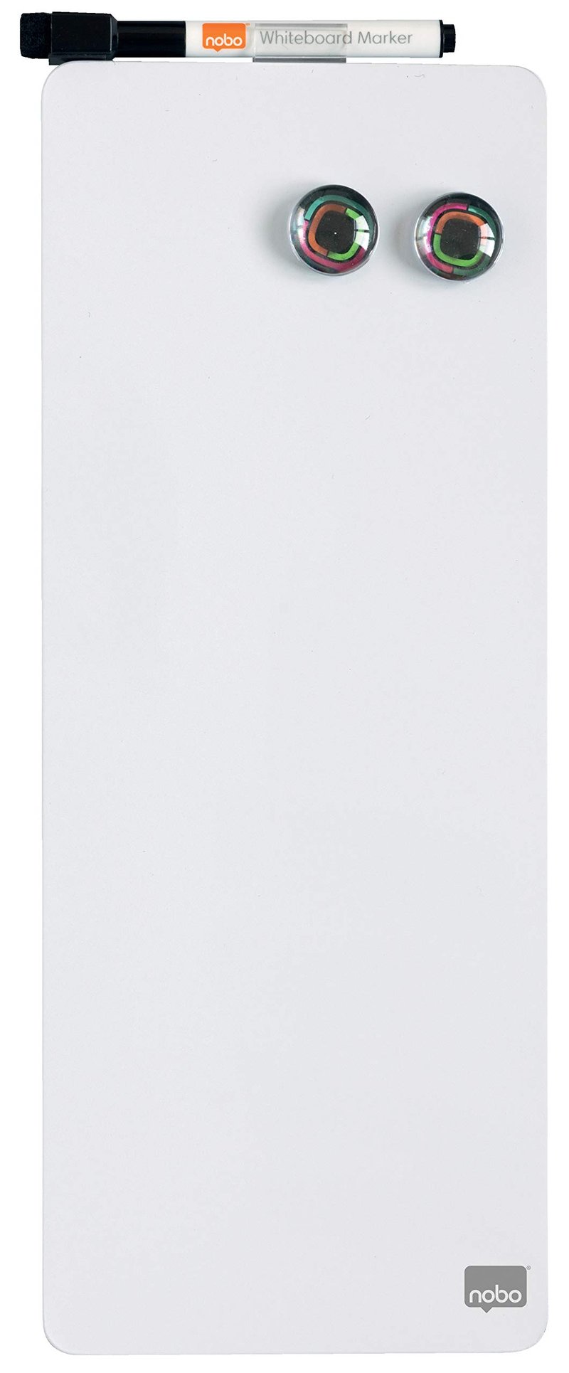 Mini tablă magnetică albă Nobo 140x360 mm, tablă albă fără ramă cu marker, magneți și kit de montare, montabilă pe perete, 1903764