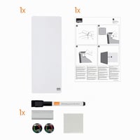 Mini tablă magnetică albă Nobo 140x360 mm, tablă albă fără ramă cu marker, magneți și kit de montare, montabilă pe perete, 1903764 6