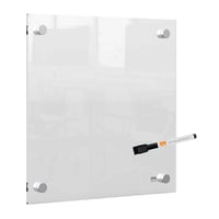 Tablă magnetică din sticlă acrilică Nobo Mini, montabilă pe perete, fără ramă, pentru scriere cu marker, albă, 300x300 mm, cu marker inclus 5