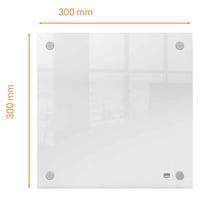 Tablă magnetică din sticlă acrilică Nobo Mini, montabilă pe perete, fără ramă, pentru scriere cu marker, albă, 300x300 mm, cu marker inclus 2