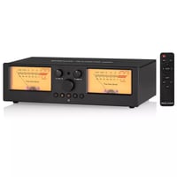 Comutator de amplificator și selector de boxe Nobsound VU3PRO Dual Analog VU Meter 2-în-1, 2-IN-2-OUT, cu microfon și panou de afișare DB 1
