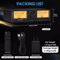 Comutator de amplificator și selector de boxe Nobsound VU3PRO Dual Analog VU Meter 2-în-1, 2-IN-2-OUT, cu microfon și panou de afișare DB 9