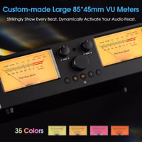 Comutator de amplificator și selector de boxe Nobsound VU3PRO Dual Analog VU Meter 2-în-1, 2-IN-2-OUT, cu microfon și panou de afișare DB 4