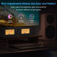 Comutator de amplificator și selector de boxe Nobsound VU3PRO Dual Analog VU Meter 2-în-1, 2-IN-2-OUT, cu microfon și panou de afișare DB 6