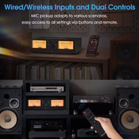 Comutator de amplificator și selector de boxe Nobsound VU3PRO Dual Analog VU Meter 2-în-1, 2-IN-2-OUT, cu microfon și panou de afișare DB 5