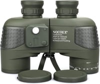 NOCOEX 10x50 Tengerészeti Távcső Éjjellátó Funkcióval, Távolságmérővel és Iránytűvel - Vízálló, Időjárásálló Távcső Hordtáskával 1