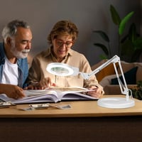NOEVSBIG 2in1 Nagyítólámpa 10X 5X Állvánnyal LED Asztali Lámpa Hobbi Kézimunkához - 2-Touch lamp 7