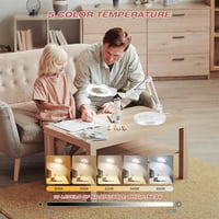 NOEVSBIG 2in1 Nagyítólámpa 10X 5X Állvánnyal LED Asztali Lámpa Hobbi Kézimunkához - 2-Touch lamp 3