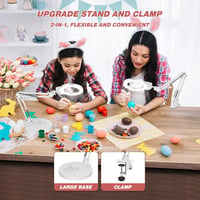 NOEVSBIG 2in1 Nagyítólámpa 10X 5X Állvánnyal LED Asztali Lámpa Hobbi Kézimunkához - 2-Touch lamp 4