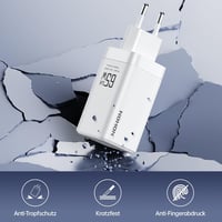 NOHON 65W GaN 3 portos USB-C gyorstöltő PD 3.0 + 1,2 m kábel - fehér 7