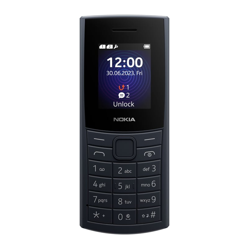 Mobilný telefón Nokia 110 4G 2024 modrý – 32 GB úložisko, Micro SIM, 3,5 mm jack, 1000 mAh batéria