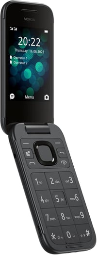 Nokia 2660 Flip 2,8" kijelző nagy gombokkal, vészgomb, kamera - fekete 2