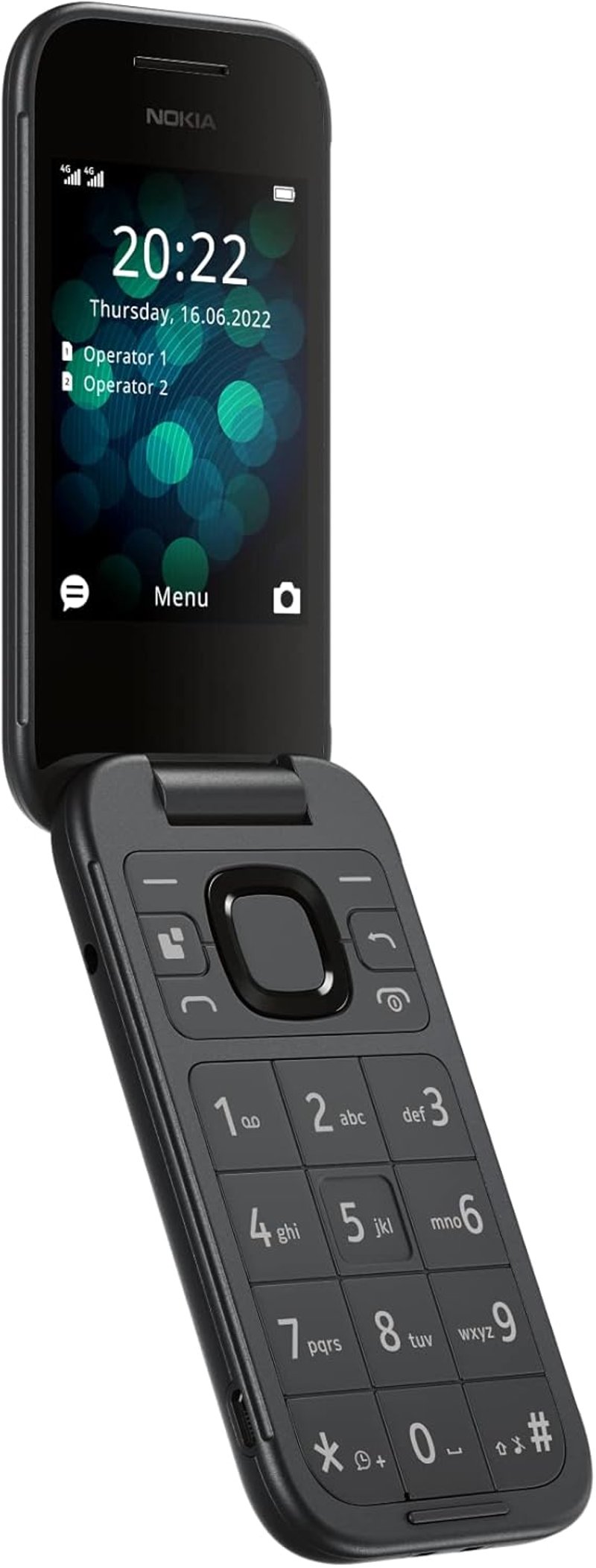 Nokia 2660 Flip 2,8" kijelző nagy gombokkal, vészgomb, kamera - fekete
