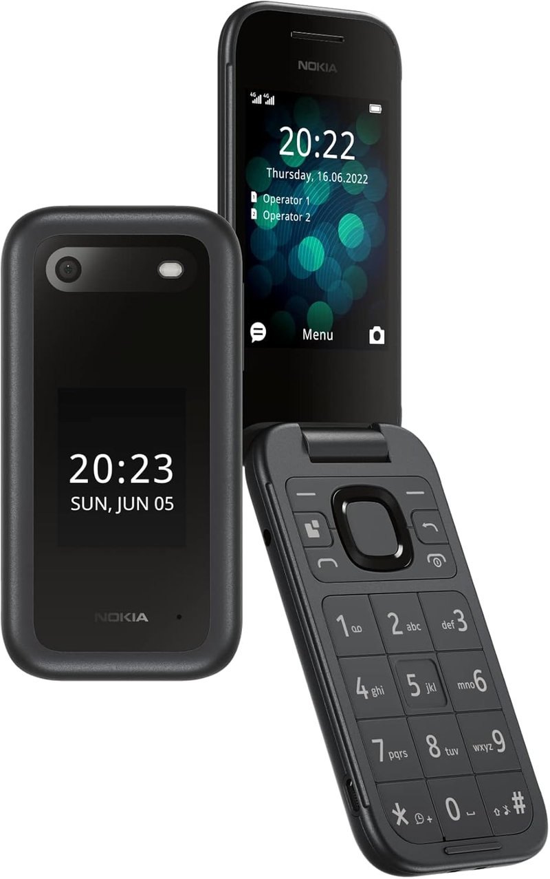 Nokia 2660 Flip 2,8" kijelző nagy gombokkal, vészgomb, kamera - fekete