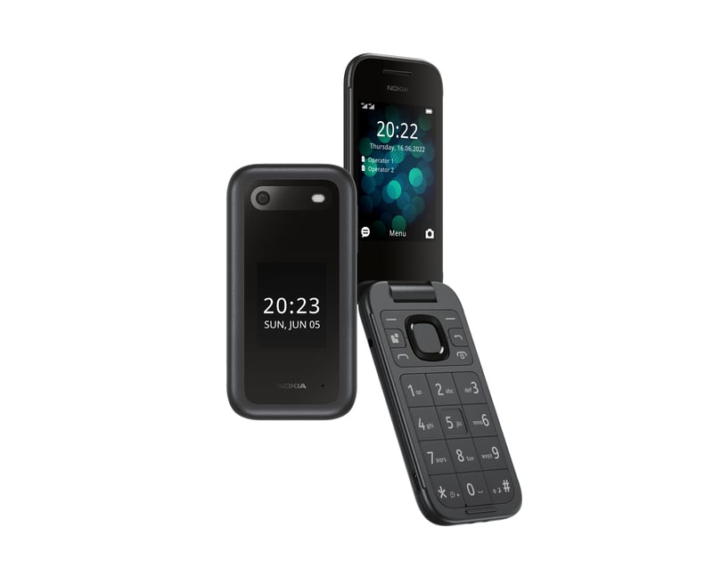 Nokia 2660 Flip mobitel na preklop, 2,8" zaslon, tipka za hitne pozive - crni - 32 GB