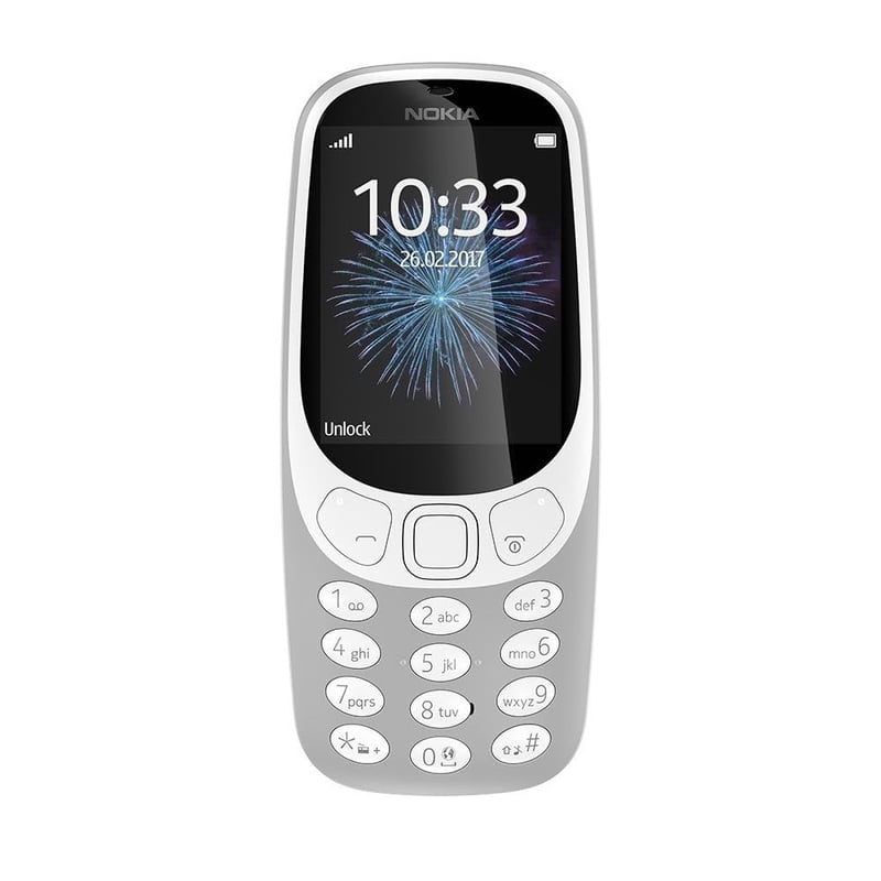 Telefon mobil Nokia 3310 2G Dual SIM Retro gri - ecran color de 2,4 inchi, cameră de 2 MP, Bluetooth, radio, player MP3