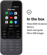 Telefon mobil Nokia 6300 4G - Gri Antracit, Dispozitiv 4G Deblocat pentru Vârstnici și Copii 6