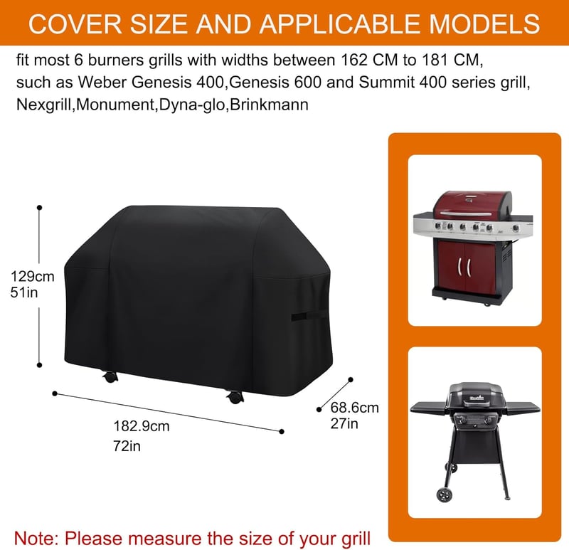 Nomiou 182cm Grillabríz Vízálló Nehéz Kivitelű Weber Char-Broil Nexgrill Grill Védőhuzat