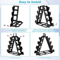 nomiou Súlyzótartó Állvány Fekete 4 Szintes Dumbbellhez Otthoni Edzőterem Tárolo - black, 4 -tier, Compact 6