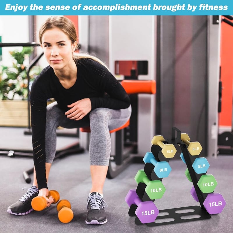 nomiou Súlyzótartó Állvány Fekete 4 Szintes Dumbbellhez Otthoni Edzőterem Tárolo - black, 4 -tier, Compact