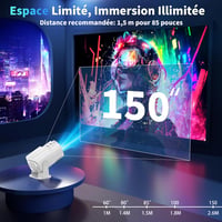 Nonete 1080P FHD Mini Projektor WiFi 6 Bluetooth 5.2 Android TV HDMI USB 8