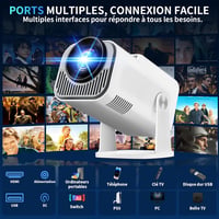 Nonete 1080P FHD Mini Projektor WiFi 6 Bluetooth 5.2 Android TV HDMI USB 5