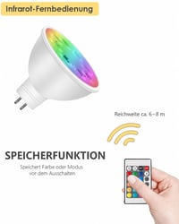 Noobibaba GU5.3 MR16 LED žiarovka 4W 12V RGBW s meniteľnou farbou, bi-pin, teplá biela a 15 farieb s diaľkovým ovládačom, 3 ks 6