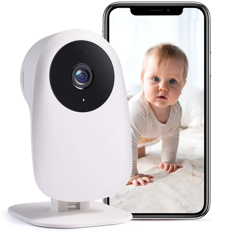 Detská pestúnka Nooie s kamerou, 2K HD rozlíšenie, Wi-Fi, nočné videnie, detekcia pohybu a zvuku, obojsmerný zvuk, kompatibilná s Alexou, mobilná aplikácia, biela