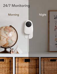Detská pestúnka Nooie s kamerou, 2K HD rozlíšenie, Wi-Fi, nočné videnie, detekcia pohybu a zvuku, obojsmerný zvuk, kompatibilná s Alexou, mobilná aplikácia, biela 4