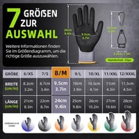 Nopaben Munkakesztyű 6 Pár Nitril Bevonattal, Csúszásmentes Grip, M Méret 6