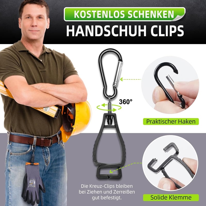 Nopaben Munkakesztyű 6 Pár Nitril Bevonattal, Csúszásmentes Grip, M Méret