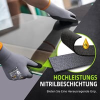 Nopaben Munkakesztyű 6 Pár Nitril Bevonattal, Csúszásmentes Grip, M Méret 3
