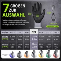 Nopaben Munkakesztyű 6 Pár Nitril Bevonattal, L-es Méret, Csúszásmentes Grip 6