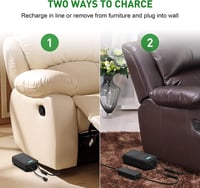 NOPWOK 2500 mAh Univerzális Akkumulátor Szett Elektromos Relax Fotelekhez, Kanapékhoz, Emelő Székekhez, 2-Tűs Csatlakozással, Újratölthető 4