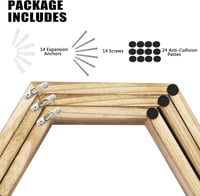 NORCEESAN Hatszögletű Fali Polcok 6 Darabos Szett Farmhouse Stílusú Lebegő Polcok 7