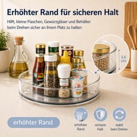Nordkai organizér do chladničky, sada 2 ks, 360° otočný podnos, priehľadný Lazy Susan, 23,5 cm a 27 cm, na korenie a fľaše 2