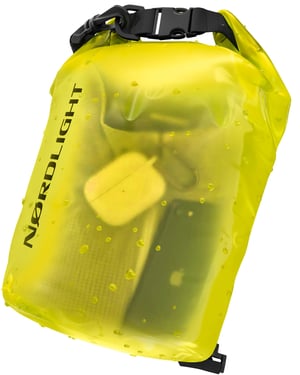 Nordlight vodootporna torba 30L, žuta, polutransparentna, s roll-top zatvaranjem i naramenicom, za kajak, SUP, plažu, plivanje i ronjenje