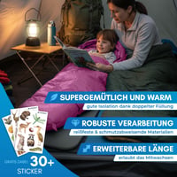 Detský spací vak NORDMUT s rastúcou veľkosťou na trojsezónne outdoorové dobrodružstvá – z materiálov bez toxínov – 200 GSM – fialový 8
