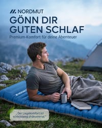 NORDMUT® Saltea de camping autogonflabilă cu umflare rapidă și pompă de picior integrată 10 cm - Dimensiune compactă - Saltea de exterior cu umflare ușoară 2