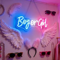 Nordstylee LED Neon "Boy or Girl" Kék-Rózsaszín Nemváló Dekoráció Babaváró Parti Kellék 6