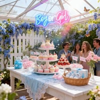 Nordstylee LED Neon "Boy or Girl" Kék-Rózsaszín Nemváló Dekoráció Babaváró Parti Kellék 2