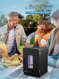 NORTHCLAN 15L Mini Hűtőszekrény - Otthoni és Autós Használatra (220V/12V), Hűtő-Fűtő Funkció, Max és Eco Üzemmód, Fekete 2