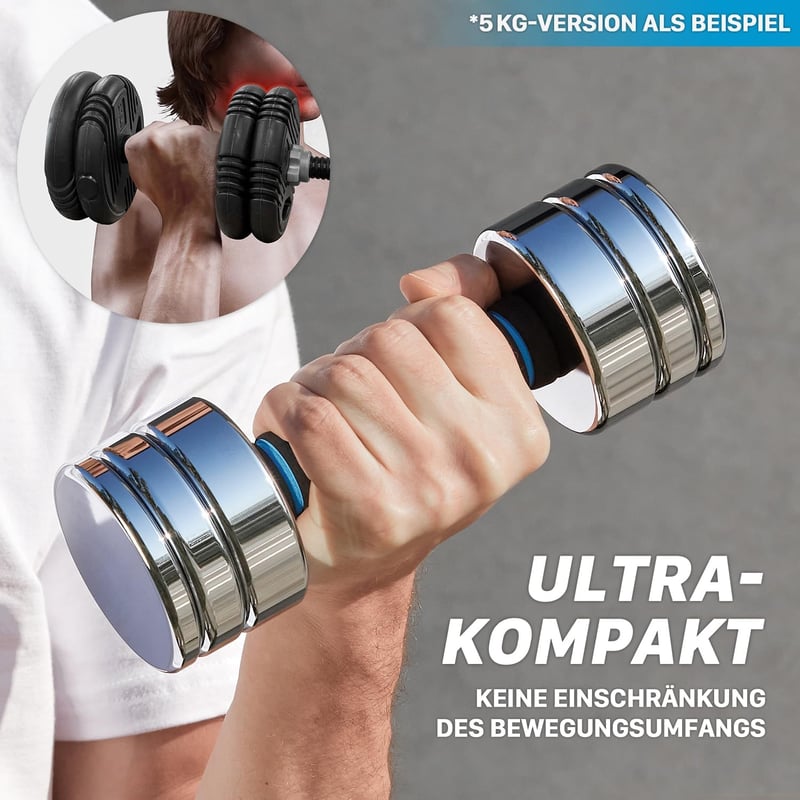 Northdeer 2x5kg Állítható Súlyzó Szett Habfogantyúval Otthoni Edzéshez