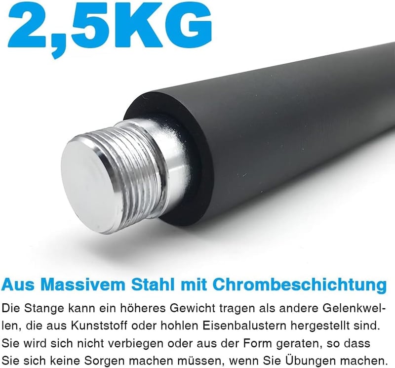 Northdeer Acélsúlyzó Rúd 2,5 kg 65 cm Tömör Acél Hantelhez