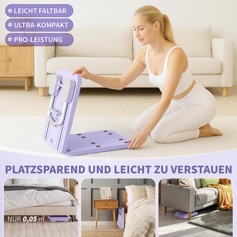 Northdeer Összehajtható Pilates reformer 8 az 1-ben lila otthoni fitnesz gyakorlótábla